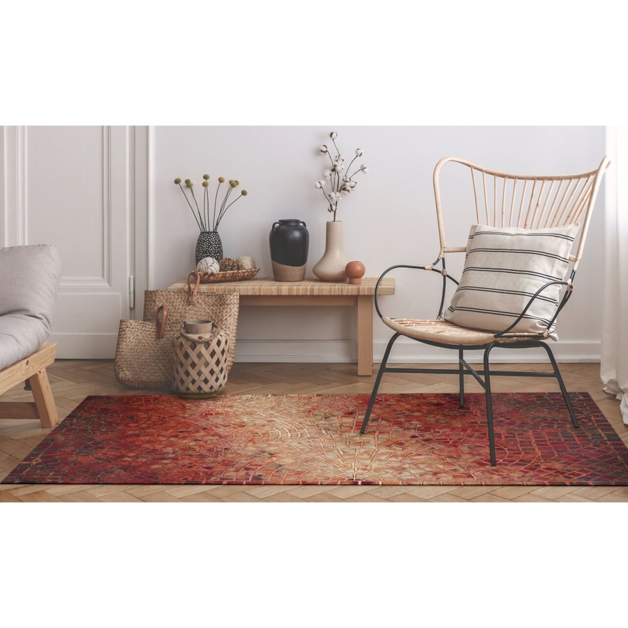 The Rug Department Liora Manne Visions V Arch Tile Indoor Outdoor Area Rug Red